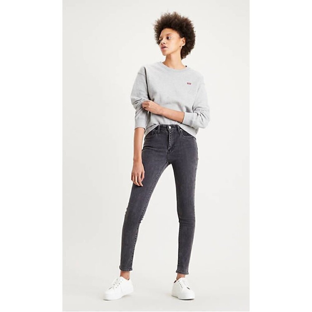 Levi's 721 High Rise Skinny Faded Black Jeans 32